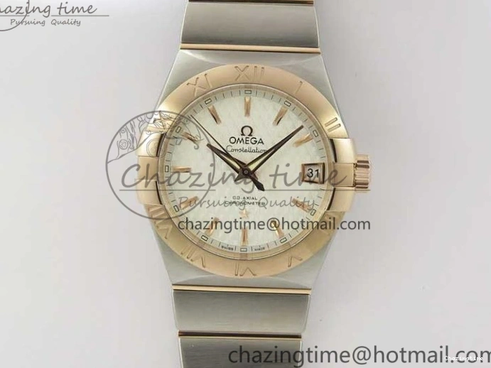 0312 Stylish Constellation 38mm SS RG VSF 1:1 Best Edition WhiteTextured Dial on SS RG Bracelet A8500 Super Clone 7921